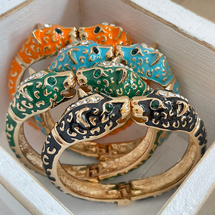 Orange Chunky Leopard Bangle