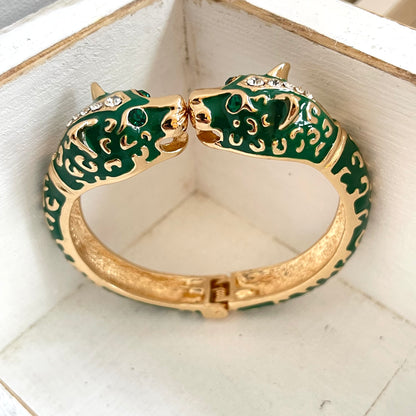 Leo Head Bangle - Green