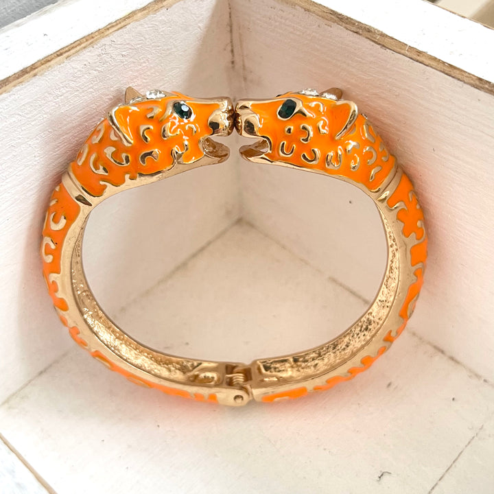 Orange Chunky Leopard Bangle