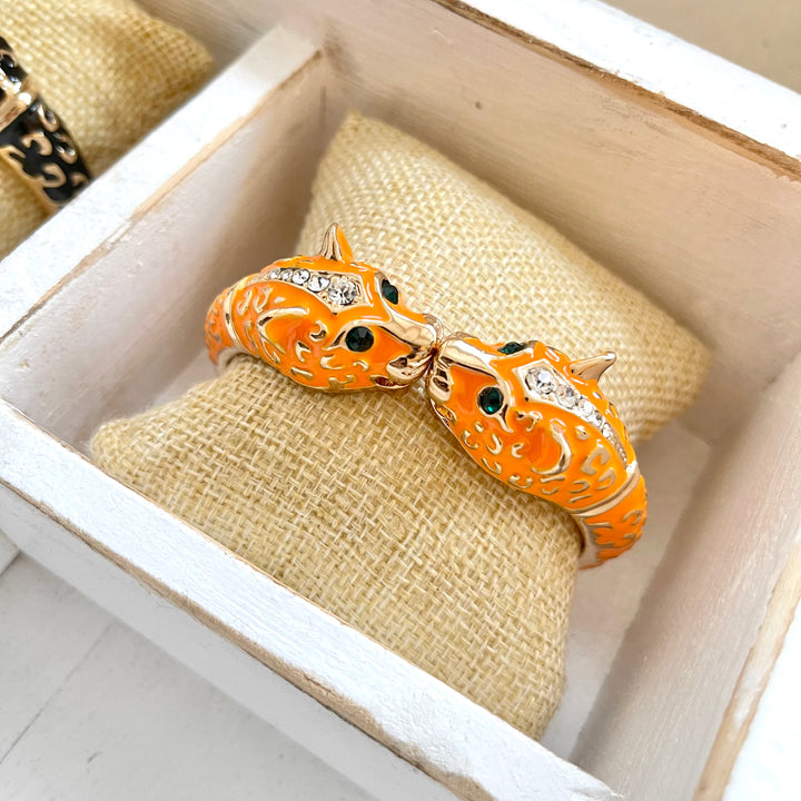Orange Chunky Leopard Bangle