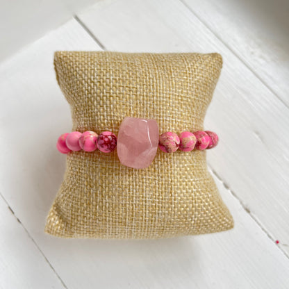 Libby Pink Natural Stone Bracelet